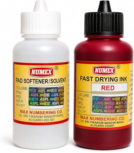 Ochitya-Numex Special Fast Drying Ink, Red Ink, Water Oil Grease